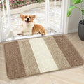 Kitinjoy Indoor Outdoor Door Mat, 30x17 Non-Slip Absorbent Dirt Trapper, Low-Profile Washable Inside Entrance Front Floor Mat, Sturdy Soft Entry Doormats for Entryway, Khaki