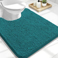 OLANLY Toilet Rugs U-Shaped 24x20, Extra Soft Absorbent Chenille Contour Bathroom Rugs for Toilet, Dry Quickly, Machine Washable, Non-Slip Bath Mat, Deep Lake