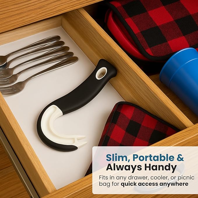 Ultimate Easy Open Ring Pull Can Opener 3 Pack by Jokari. Durable Non Slip Rubber Grip Makes Opening Aluminum Container Tabs Simple. Perfect for Protecting Nails and Folks with Joint Pain or Arthritis