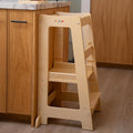 Stepup Baby Toddler Step Stool - Adjustable Height Kids Helper Step Stool, Durable, Non-Slip Platform for Bathroom Sink & Kitchen Counter, Toddler Tower for Exploration and Growth - Natural