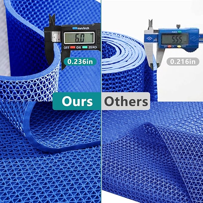WochiTV Non Slip Drainage Mats PVC Pool Floor Mat 0.23'' Thick Outdoor Indoor Parking Space Mat for Bathroom Garage Basement Backyard Commercial Kitchen 3x10Ft Blue