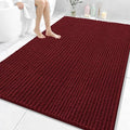 OLANLY Bathroom Rug Mat 70x46, Thick Soft and Absorbent Chenille Bath Mat, Non-Slip Rubber Backing, Machine Washable Quick Dry Bath Rugs for Tub Shower Floor, Home Decor Accessories, Burgundy