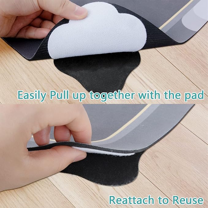 Large Size Grippers, Non Slip Washable Rug Tape Grip Carpet Corner, Hook and Loop Pads Non Curl Reusable Stoppers Keep Your Area Rug Flat on Hardwood Floors and Tiles (32)