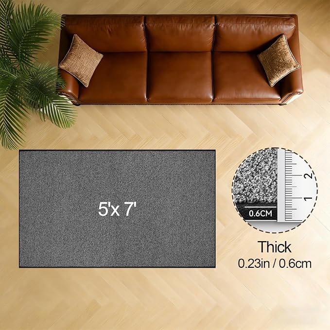 AREDO Runner Rugs for Live Room (Black, 5' x 7' (Rectangular))