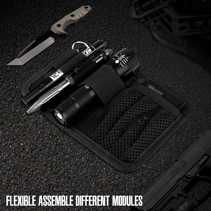 bvya Tactical Bag Insert Modular Panel Organizer Utility Admin Pouch Hook Fasteners for Gadgets