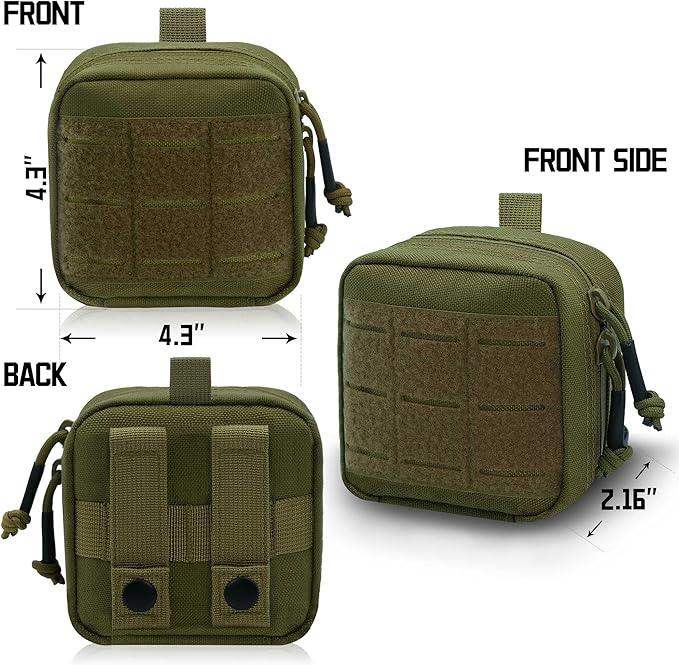 2 Pack Small Admin Pouch, 1000D Tactical Molle Mini Tool EDC Waist Belt Pouches Bag for Vest Backpack