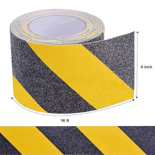 Qingluan Anti Slip Safety Tape, 4 inch x 16.4 feet, Non Slip Stair Tape for Steps Outdoor Waterproof, Heavy Duty Grip Tape for Concrete Floors, Yellow