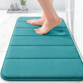 OLANLY Memory Foam Bath Mat 24x16, Super Soft Absorbent Bathroom Rugs, Quick Dry, Machine Washable Shower Floor Rugs, Bathmat Carpet, Bathroom Home Decor Accessories, Deep Lake