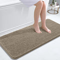 OLANLY Bathroom Runner Rugs 47x20, Soft Absorbent Chenille Bath Rugs, Rubber Backing Quick Dry, Machine Washable Long Bath Mats for Bathroom Floor, Tub and Shower, Home Decor Accessories, Warm Taupe