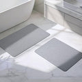 HOMTEB Bathroom Rugs Sets 2 Piece, Thin Bath Mat Absorbent Quick Dry, Machine Washable, Rubber Backing for Non Slip, Low Pile Cozy Cloth Bathroom Rug Set for Tub/Sink/Shower (27"x17" & 36"x24", Gray)