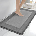 anllugs Bathroom Rugs 20" x 30", Non-Slip Extra Soft Absorbent Bath Rugs, Machine Washable Quick Dry Bath Mats for Bathroom Floor, Shower, Bathtub and Sink, Grey & Dark Grey