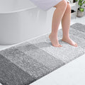 OLANLY Bathroom Runner Rugs Mat 70x24, Extra Soft Absorbent Microfiber Bath Rugs, Rubber Backing, Quick Dry, Washable Long Bath Mats for Bathroom, Tub and Shower, Home Decor Accessories, Light Grey