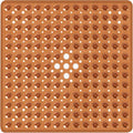 Square Shower Bathtub Mat Non Slip for Inside Shower Clear Brown 21x21 Inch, Shower Stall Mats for Bathroom Floor, Soft Bath Mat for Tub with Big Suction Cups Drain Holes, Easy Washable Dry