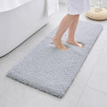 ILANGO Silver Bathroom Rugs 70" × 24" Non Slip & Super AbsorbentExtra Thick Soft, Washable Bath Carpet Runner for Floor, Microfiber Plush Shaggy Bath Mats with Tub for droom Bathtub Shower Room