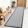 OLANLY Front Door Mat Outside Entrance 71x23, Absorbent, Heavy Duty Sturdy Natural Rubber Doormat Indoor Outdoor, Non-Slip, Stain and Fade Resistant, Low Profile Floor Mat for Entryway, Light Gray