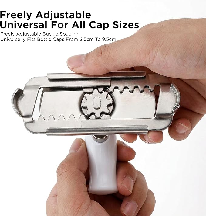 2Pcs Adjustable Jar Opener, Stainless Steel Labor-Saving Can Opener for Weak Hands Seniors, Universal Bottle Lid Gripper Tool for All Size Jars & Bottles