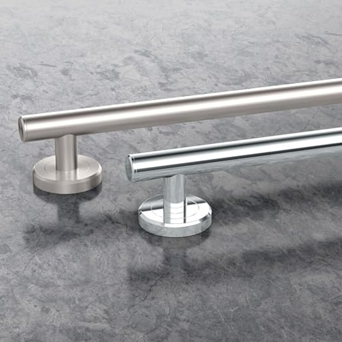 Gatco 889 Latitude II 24" Grip Bar, Satin Nickel / Wall Mounted Slim Grip Bar for Bathroom