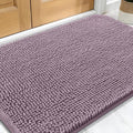 OLANLY Dog Door Mat for Muddy Paws 32x20, Absorbs Moisture and Dirt, Absorbent Non-Slip Washable Doormat, Quick Dry Chenille Mud Mat for Dogs, Entry Indoor Entryway Carpet for Inside Floor, Deep Plum