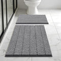 Bcoimo Bathroom Rug Set, Chenille Bath Mat Set with High Low Pile Design, Soft Absorbent Non Slip Bathroom Rugs, Machine Washable Quick Dry Mats for Shower, Tub, Sink and Vanity