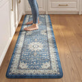 Collive Kitchen Rugs Anti Fatigue, Cushioned Kitchen Floor Mats Waterproof, Non Skid Comfort Standing Mats for Office, Sink, Laundry, 17”x59”, Blue