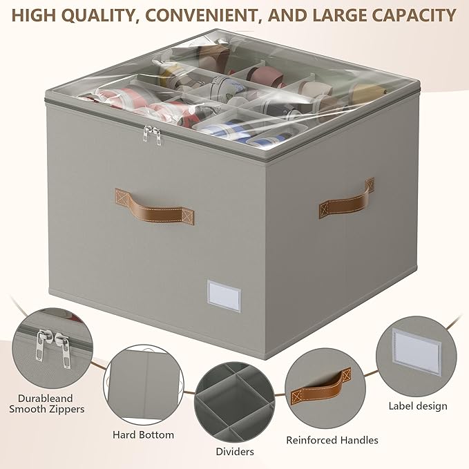Vincona Shoe Organizer for Closet,2 Pack Shoe Storage Bins Foldable Shoe Storage Box Containers with Clear Cover and Sturdy Handles,Shoe Rack for Closet Storage for Sneakers Heels Slippers (Grey)