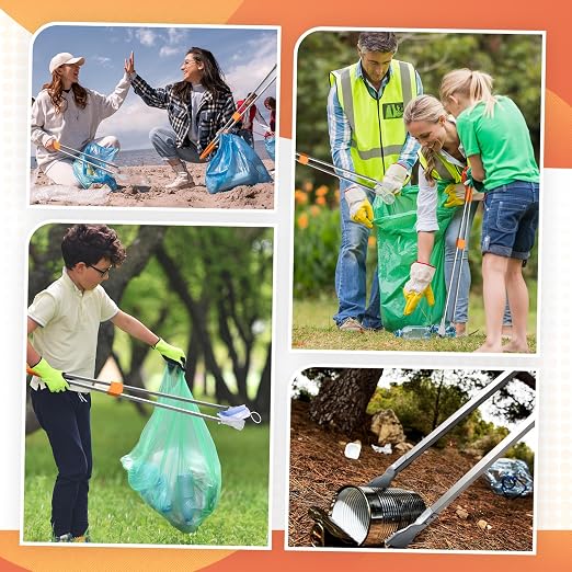 4 Pack 36" Reacher Grabber Tool Lightweight Litter Pick up Sticks Aluminum Rustproof Trash Grabber Garbage Picker Grabber Garden Leaf Cleaning Trash Tong Reaching Assist Tool for Elderly