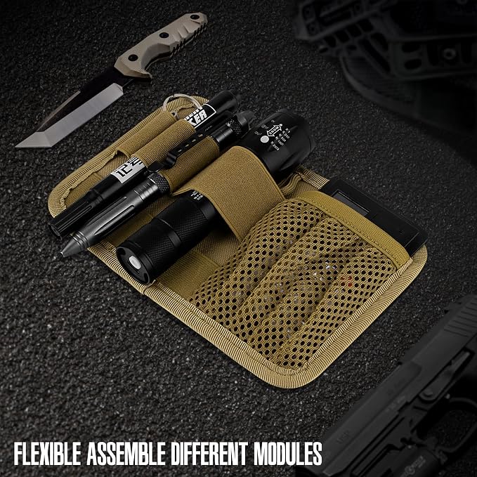 bvya Tactical Bag Insert Modular Panel Organizer Utility Admin Pouch Hook Fasteners for Gadgets