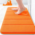 OLANLY Memory Foam Bath Mat 35x16, Super Soft Absorbent Bathroom Rugs, Quick Dry, Machine Washable Shower Floor Rugs, Bathmat Carpet, Bathroom Home Decor Accessories, Orange