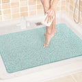 LuxStep Shower Mat Bathtub Mat,24x32 inch, Non-Slip Bath Mat with Drain, Quick Drying PVC Loofah Bathmat for Tub,Shower,Bathroom (Phthalate Free,Green)