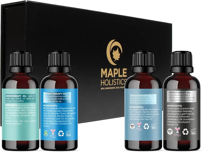 Winter Essential Oils Set for Diffuser - Large 100% Pure Holiday Essential Oil Blends Gift Set with Frost Chill Defend and Breathe Blends - Perfect Aromatherapy Gift for All Occasions (4x30mL)