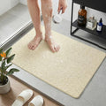 Non Slip Shower Mat, 16 x 40 Inch Anti Slip Shower Mats for Inside Shower, Quick Drying Extra Large Bathtub Mat, Cuttable Soft PVC Loofah Bath Mats for Wet Area, Bathroom, Sink (Beige)