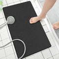 SONGZIMING Shower Mat Non Slip Without Suction Cups, 32x17 Inch, Bath Mat with Drain, Loofah Mat for Textured Surface Tub, Bathroom, Quick Drying, Black