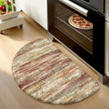 KIMODE Anti Fatigue Kitchen Mats for Floor 18"x28" Half Circle Cushioned Kitchen Floor Mats, Red Brown Abstract Kitchen Rug, Comfort Ergonomic Standing Desk Mat for Sink Laundry Office