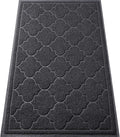 LuxStep Door Mat Large Indoor Outdoor Doormat, Non-Slip Low-Profile Design Floor Mat, Durable Trap Dirt and Dust Front Door Welcome Mat for Entryway,Patio,Garage,High Traffic Areas,(Black, 17"x30")