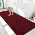 OLANLY Thick Bathroom Runner Rugs 59x24, Extra Soft Absorbent Chenille Bath Rugs, Rubber Backing, Machine Wash Dry, Long Bath Mats for Bathroom Floor, Tub and Shower, Home Decor Accessories, Burgundy