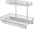 HOLDN’ STORAGE Two Tier Under Sink Organizers and Storage - Slide Out Cabinet Organizer w/Sliding Drawers for Cabinets- Lifetime Limited Warranty 11"Wx21"Dx15”H Chrome, Requires 12-1/2” Opening
