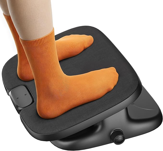 PEGZONE Under Desk Footrest, Adjustable Foot Rest with Height and Degree Angle,Ergonomic Desk Foot Rest with Memory Foam, Foot and Leg Rest for Home & Office