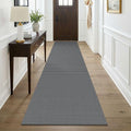 KOZYFLY Cotton Runners for Hallway 3x9, Wide Washable Runner Rug, Woven Non Slip Kitchen Runner, Braided Entryway Rug, Floor Carpet for Foyer, Bedroom, Hall, Grey/Dark Grey