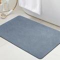ACCUMTEK Non Slip Bath Mat, Thin Bathroom Rugs Fit Under Door, Quick Dry Bath Mats, Machine Washable Bath Rugs for Bathroom, Bathtub & Kitchen, Haze Blue/Upgraded Solid/32 x20