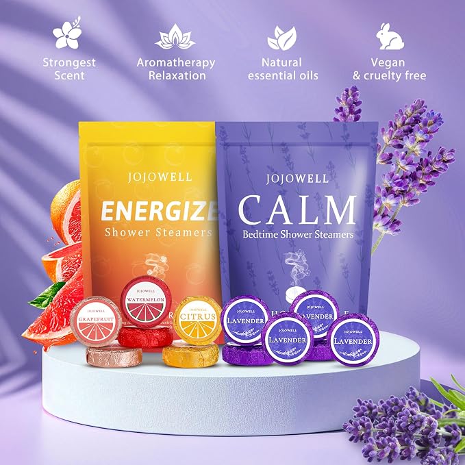 Shower Steamers Aromatherapy - 12 Pack Shower Bomes with Essential Oils, Birthday Gifts for Men Women, Mothers Day Gifts for Mom Wife Grandma from Daughter Son, Relaxation Self Care Gift for Women
