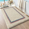 DEXI Bathroom Rugs 36x24, Absorbent Extra Soft Plush Microfiber Bath Mat for Bathroom, Non Slip Washable Bathmat Quick Dry for Shower Floor, Sink, Tub, Laundry Room, Ivory