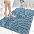 OLANLY Bathroom Rug Mat 40x32, Thick Soft and Absorbent Chenille Bath Mat, Non-Slip Rubber Backing, Machine Washable Quick Dry Bath Rugs for Tub Shower Floor, Home Decor Accessories, Airy Blue
