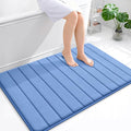OLANLY Memory Foam Bath Mat 44x32, Super Soft Absorbent Bathroom Rugs, Quick Dry, Machine Washable Shower Floor Rugs, Bathmat Carpet, Bathroom Home Decor Accessories, Cornflower Blue