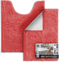 Hearth & Harbor Bathroom Rugs, Chenille Bath Mat - Machine Washable Bath Mats for Bathroom Non-Slip Backing Rubber, Quick Dry Bathroom Mat - Rose 17x24-20x24
