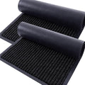 OLANLY Front Door Mat Indoor Outdoor Entrance, 2-Pack 35 x 23 Inch, Waterproof Heavy Duty Doormat, Fade Resistant, Low Profile, Easy Clean Patio Porch Welcome Floor Mats for Entry, Black