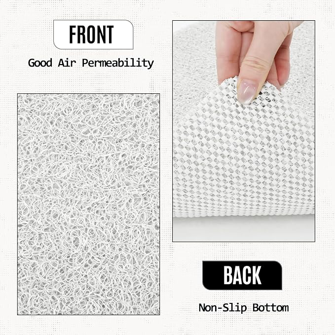 Joyhalo Shower Mat Bathtub Mat Non Slip, Bathmats Non Slip, Quick Drying Foot Scrubber Loofah Mats for Shower, Tub, Bathroom, Home, 32 * 24inch, White