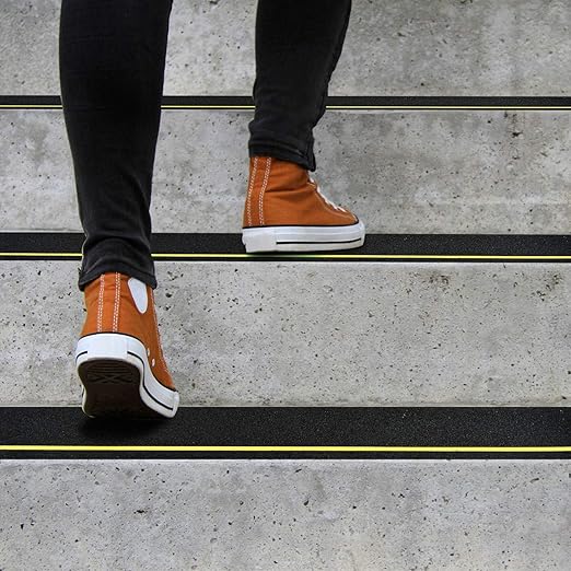 COSIMIXO 4" x 30" 10Pack Anti Slip Stair Tread with Reflective Strips,Best Grip Non Skid Tape,Anti-Skid Tape, High Traction Adhesive for Stairs Step
