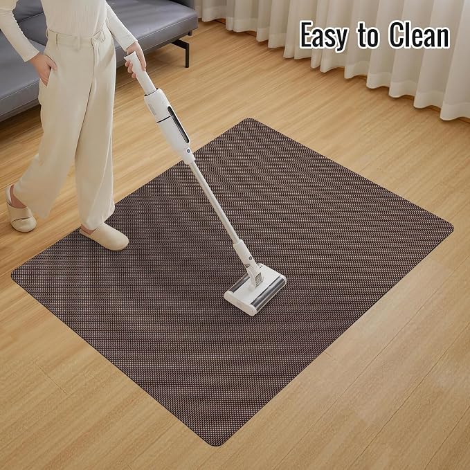 Office Chair Mat for Hard Floors,48"x55" Anti-Slip Waterproof Hardwood Floor Chair Mat,Heavy Duty Floor Protector Rolling Chairs for Home Office(Coffee)