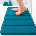 OLANLY Memory Foam Bath Mat 35x16, Super Soft Absorbent Bathroom Rugs, Quick Dry, Machine Washable Shower Floor Rugs, Bathmat Carpet, Bathroom Home Decor Accessories, Peacock Blue