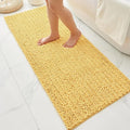 Bathroom Rugs Non Slip Washable 55x24, Extra Thick Soft Chenille Absorbent Bath Mat, High Density Barrier Non Slip Backing, Quick Dry Plush Shaggy Floor Carpet for Tub&Shower, Yellow